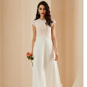 Elegant White Lace Gown